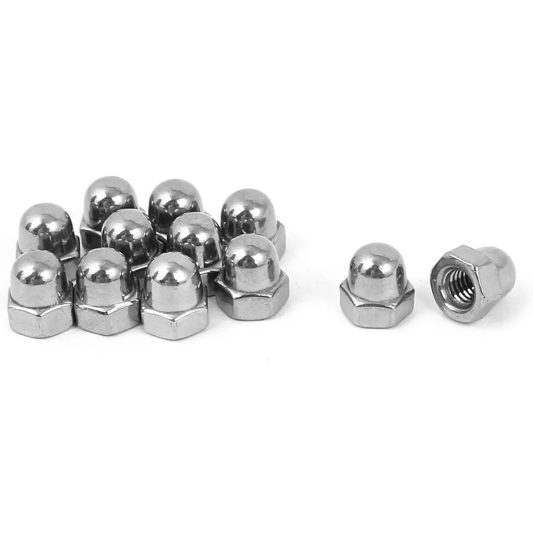 

Fullerkreg M4x0.7mm Stainless Steel Cap Acorn Hex Nuts Fastener Silver Tone 12pcs