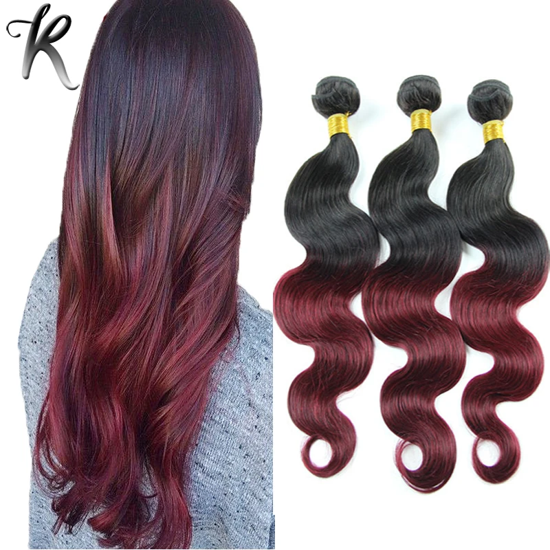 7a Peruvian Body Wave Virgin Hair 4pcs Burgundy Human Hair