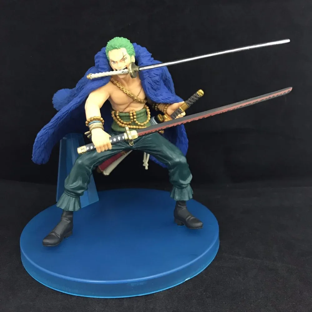 Anime 15CM One Piece 20th Anniversary Blue Zoro PVC Figure Collectible Model Toys Doll Gift | Игрушки и хобби