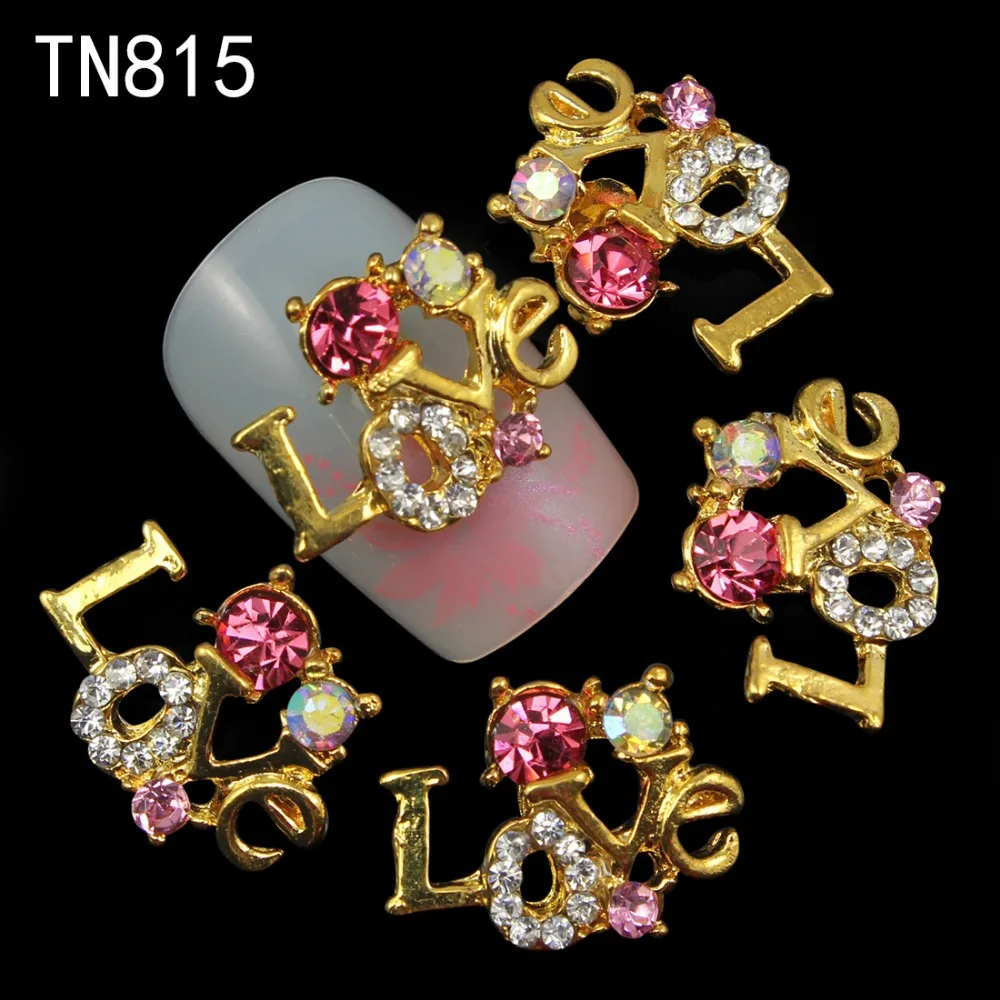 

10pc Alloy Glitter 3d Nail Art Decorations with Rhinestones,Alloy Nail Charms,Jewelry on Nails Salon Supplies TN815