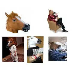 Забавные гаджеты бесполезный box Забавный Хэллоуин маска Игрушечные лошадки Косплэй Искусственные парики лошадь Каннам Стиль танец