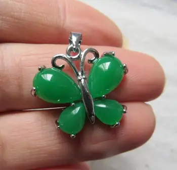 

Wholesale free shipping >>Charming fine Jewelry jade Butterfly Pendant with Necklace