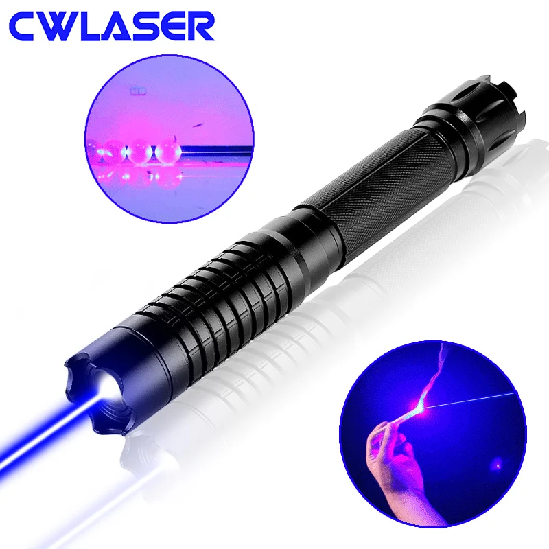 CWLASER Мощность Фул 50000 м 5-в-1 1500 МВт/3000 МВт реальные Мощность 450nm фокус синий лазерный указатель с защитными очками(черный