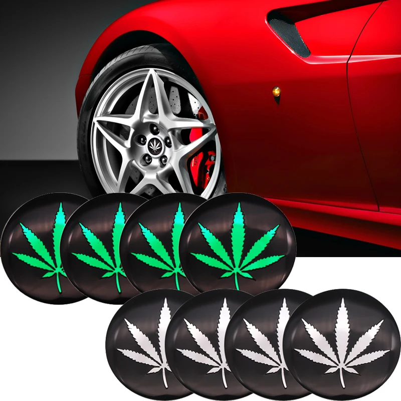 

4PCS Fashion Six-leaf clover Car Steering tire Wheel Center car sticker Hub Cap Badge Decals Symbol For VW Hubcap Benz KIA Ford