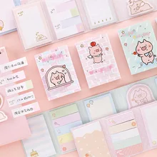 Kawaii Hello Piggy Wow 6 складной блокнот для заметок N Times Sticky Notes memo закладки для блокнота подарок Bullet Journal канцелярские принадлежности