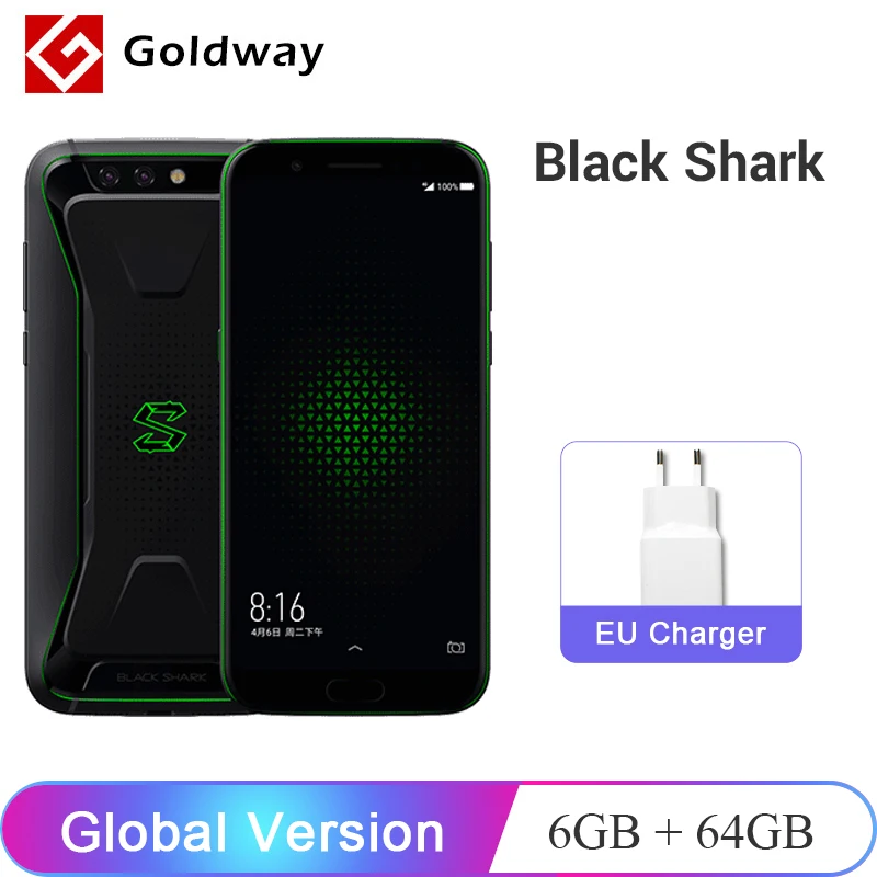 

Global Version Original Xiaomi Black Shark Gaming Phone 6GB RAM 64GB ROM Snapdragon 845 5.99" 18:9 Full Screen Octa Core HEISHA