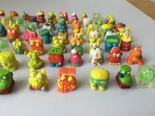 10 PCS Colorido dos desenhos animados anime figura de ação toy2-3cm, PVC macio pacote de lixo de lixo modelo de brinquedo para crianças, enviando aleatoriamente