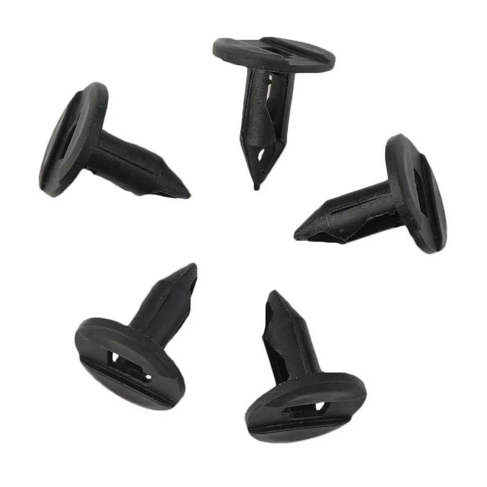 

10 bag Plastic Rivets Fastener Clips Black for Car Auto 100pcs x 8mm Hole Dia
