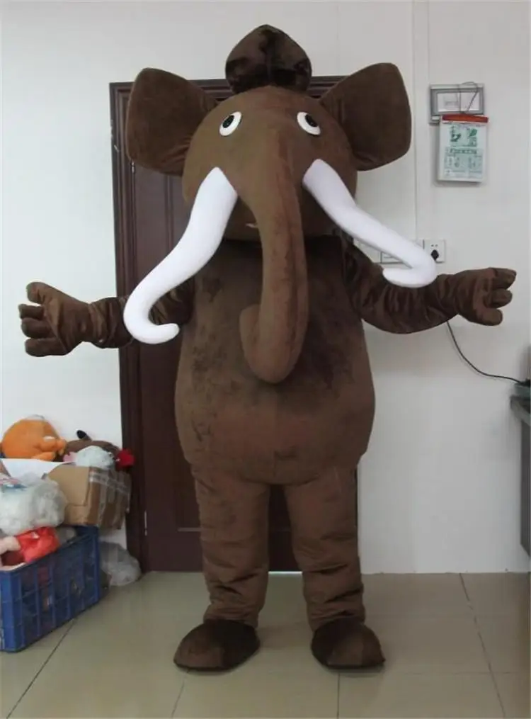 

New Style Mammoth Mascot Costume Adult Size Animal Elephant Cartoon Character Costume Fancy Dress For Easter Party