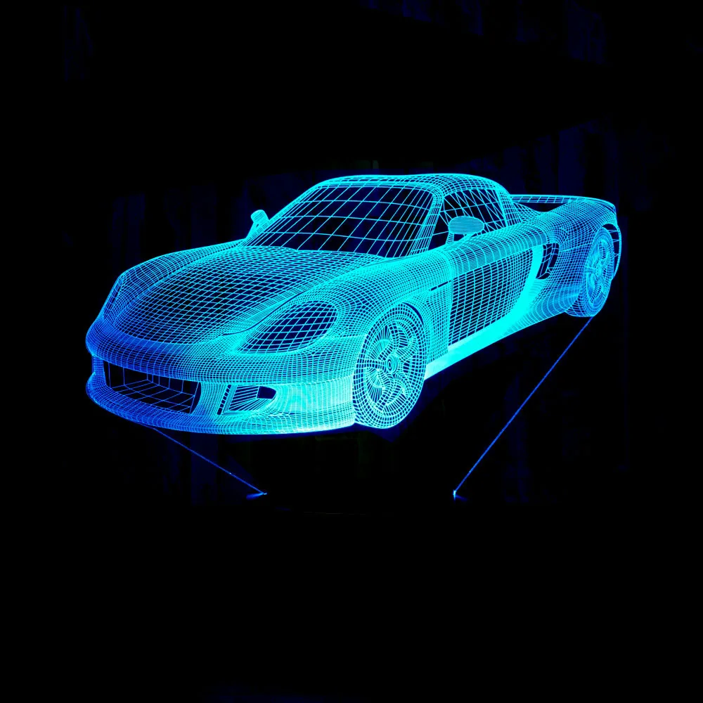 СВЕТОДИОДНЫЙ 3D светильник для автомобиля, 7 цветов, меняющий светодиодный ночник, ночник, 3D иллюзионный светильник, светильник для спальни, светильник для детей, игрушка в подарок