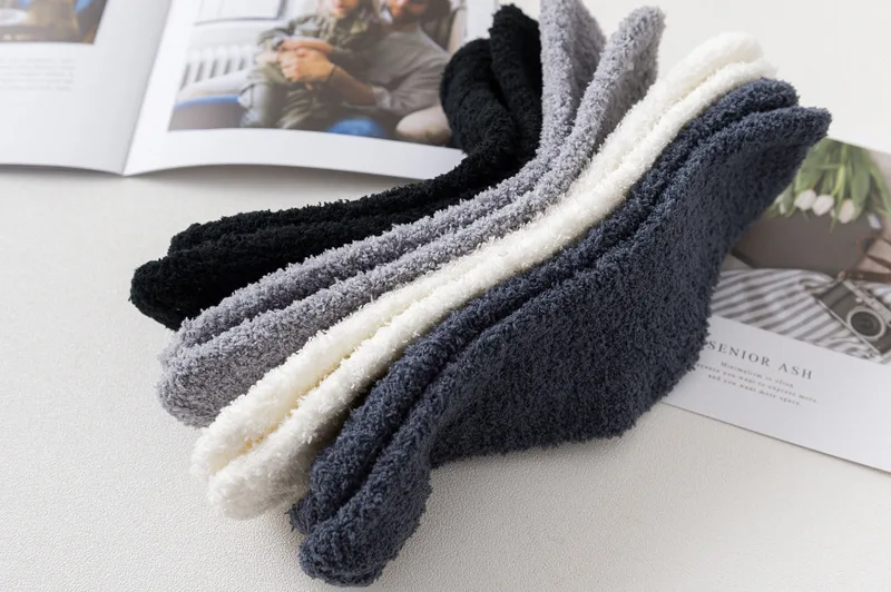 2018 новый стиль осень зима толстые повседневные женские мужские носки Твердые утолщение теплые махровые носки пушистые короткие хлопковые