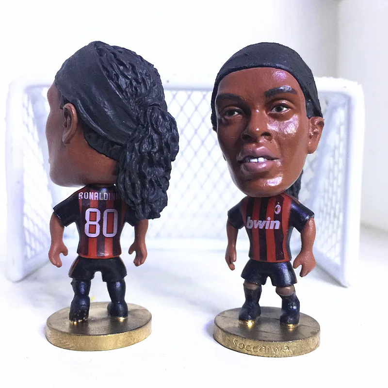 

Soccerwe Cartoon Soccer Star Doll MIL# 80# Ronaldinho Figurines Statues Red Black Classic