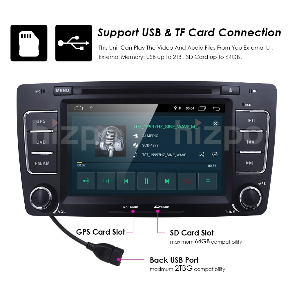 Flash Deal Two Din 7Inch Android 8.1 Car DVD Video Player For SKODA Octavia 2009-2013 CANBUS GPS Navigaiton Bluetooth Radio RDS WIFI SD DAB 21
