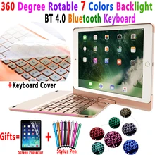 360 Degree Rotable 7 Colors Backlit Bluetooth Keyboard Smart PC Case Cover for Apple iPad 9.7 2017 2018 iPad Air 1 2 5 6 Pro 9.7 360 Degree Rotable 7 Colors Backlit Bluetooth Keyboard Smart PC Case Cover for Apple iPad 9.7 2017 2018 iPad Air 1 2 5 6 Pro 9.7