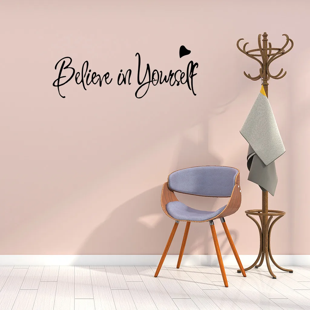 

Believe In Yourself Wall Sticker Quotes Inspirational Wall Decals Decorative Stickers PVC Creative Letter Wall Stickers L0228