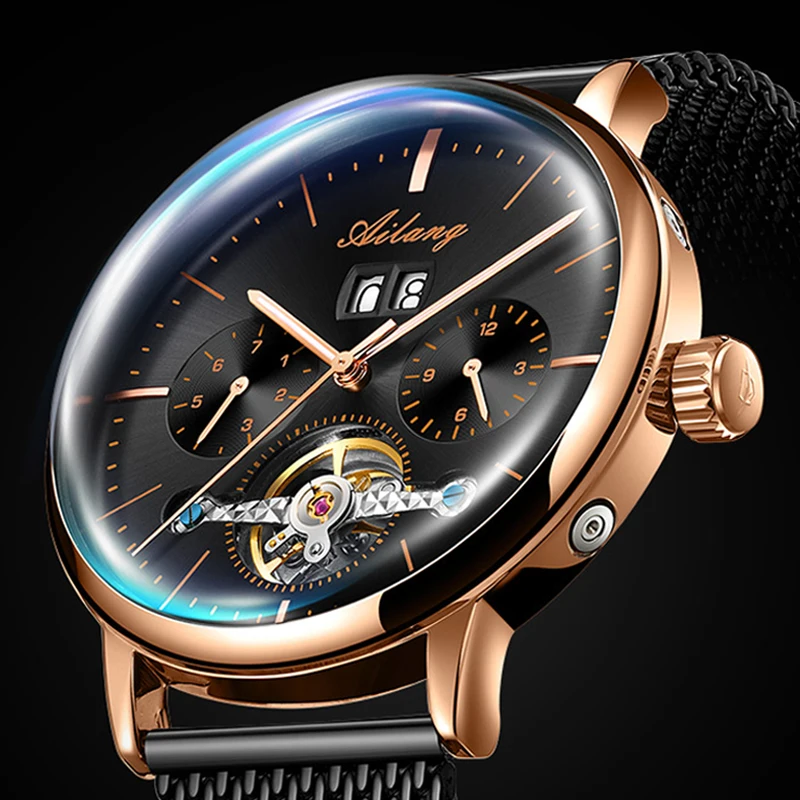 2019 nuevo reloj automático AILANG reloj mecánico para hombre relojes de turbillon impermeables luminosos Steampunk de lujo reloj masculino - 1