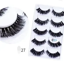 Новые 5 пар Толстые Накладные ресницы черные длинные 3d норковые ресницы наращивание ресниц Профессиональные норковые ресницы макияж ресницы 27