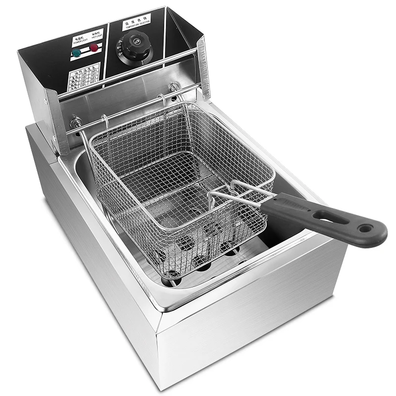 Electric Deep Fryers Oil fryer commercial electric single cylinder blast furnace double French