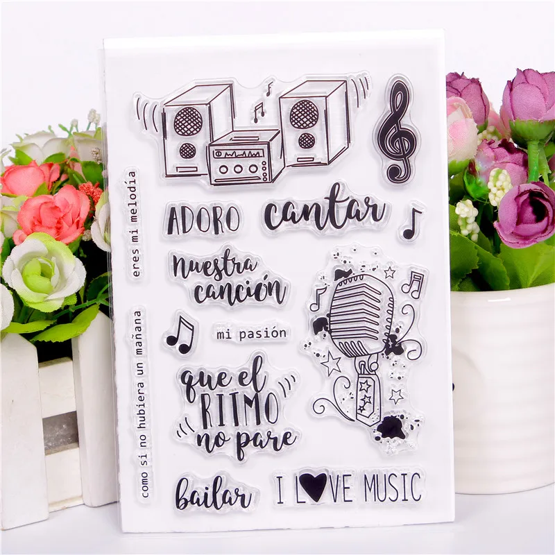 Spanish words Rubber Silicone Clear Stamps for Scrapbooking Tampons