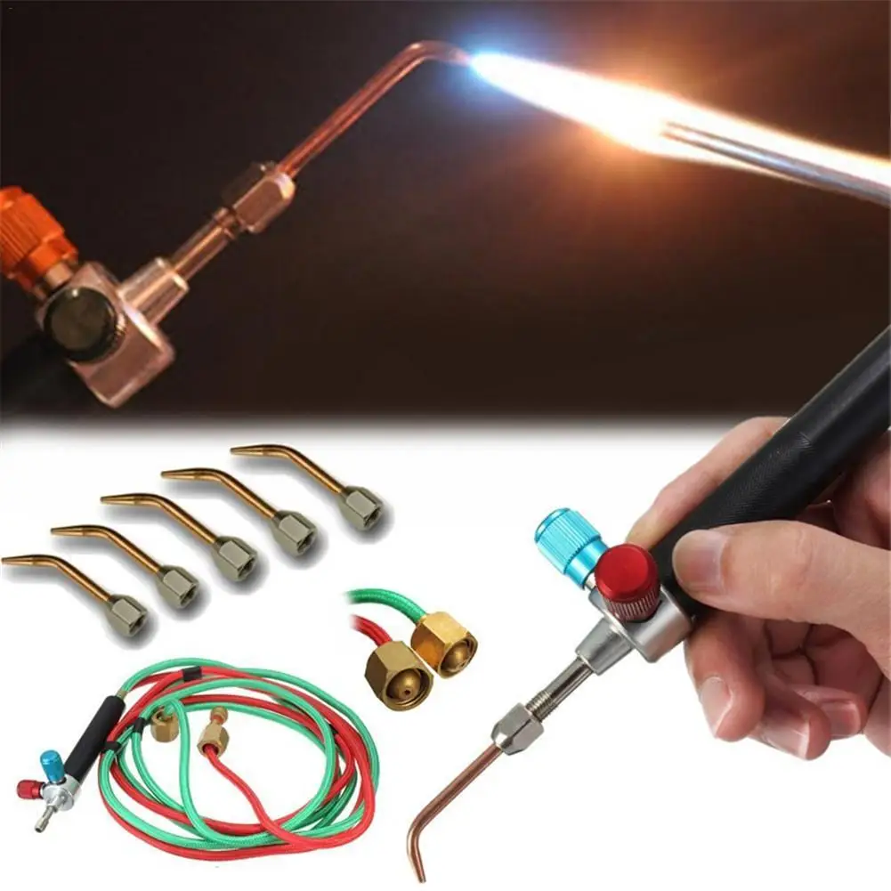 5 Nozzles Gas Burner Flashlight Tips Jewelers Welding Torch Blowtorch Propane Oxygen Set Mini Replaces Practical