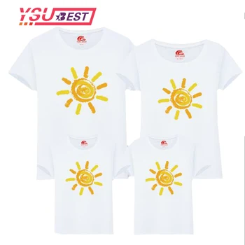 

Family Clothes Family Summer T-Shirt New Cotton Sun Mother Daughter T Shirt Family Look Matching Outfits Father and Son Clothes