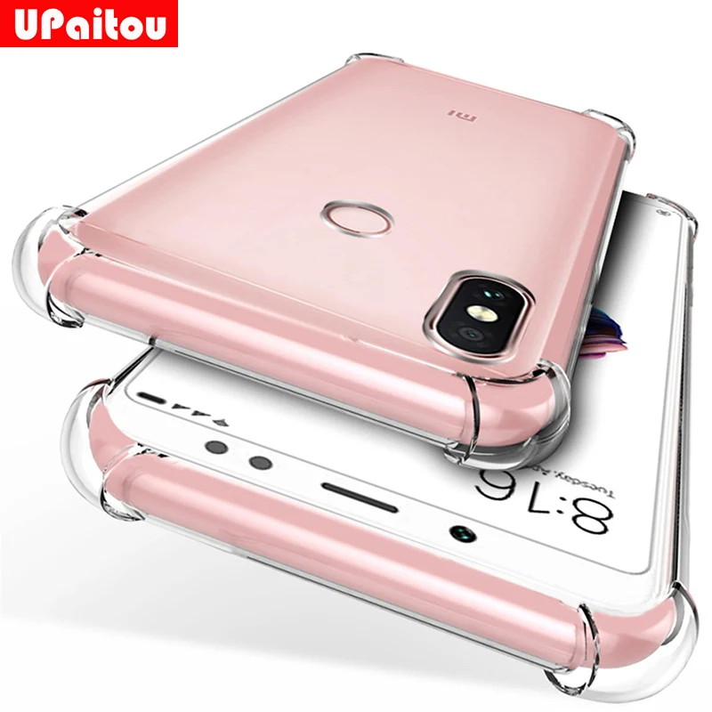 

UPaitou Shockproof Transparent Case for Xiaomi Redmi Note 5 Pro Clear Soft TPU Case for Redmi Note5 Pro Anti Fall Case