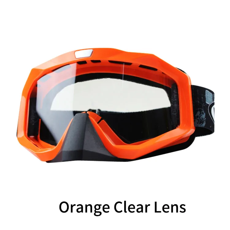 Ветрозащитные очки es, лыжные очки, очки для мотокросса, мотоциклетные очки glssases ATV MTB DH, лыжные очки, стекло, грязевой шлем, козырьки, линзы - Цвет: Orange Clear Lens