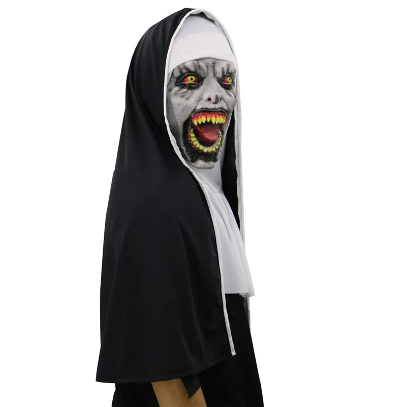 Косплэй страшно ужасно монахини маска плавления уход за кожей лица латексный костюм, костюм на Хэллоуин, маскарадный костюм для ужас декор