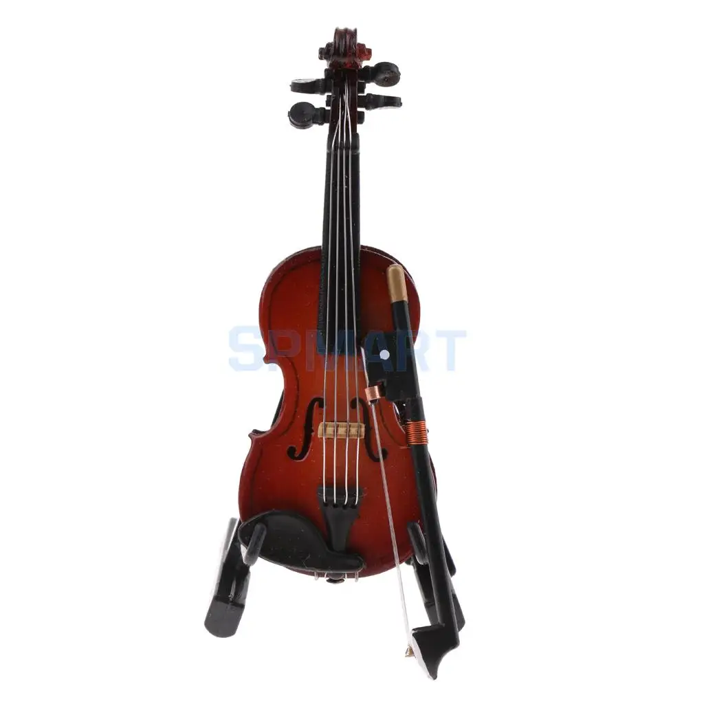 Dolls House Music Room Wooden Violin Musical Instrument with Box for 1/12 Dollhouse Miniatures