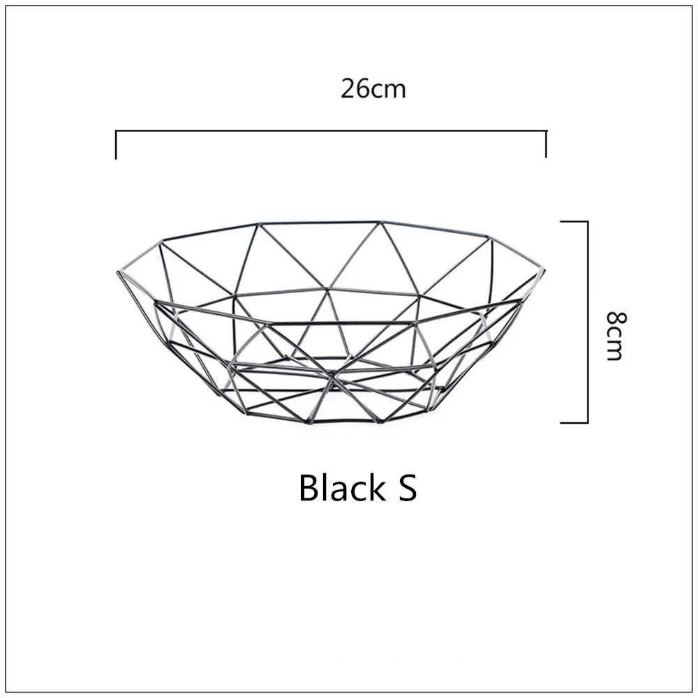 Корзина для хранения, креативные закуски, конфетная корзина, настольная, для спальни, кухни, корзина для фруктов, Декор, европейская железная пустотелая черная корзина для хранения - Цвет: Черный