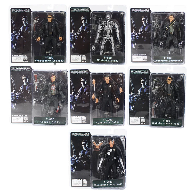 NECA The Terminator 2 экшн-фигурка T-800 / T-1000 ПВХ игрушка 7 типов 18 см | Игрушки и хобби