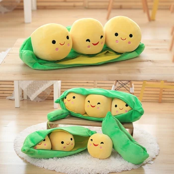 

Cute Plush Toy Doll Peas In A Pod Pillow Soft Plush Fruit Vegetable Pillow Sweetie Stuffed Toy Children Kids Gift Plush Pea