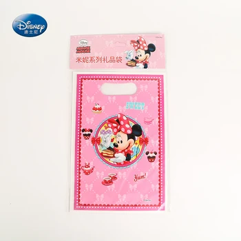

6pcs/lot Minnie Theme Plastic Gift Bag Kid Birthday Party Shopping Bag Baby Shower Wedding Decoration Supplies