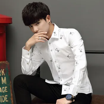 

2019 New Men Retro Floral Printed Shirts Fashion Classical Man Long Sleeve Slim Fit Comfort Soft Cotton Leisure Styles Shirt