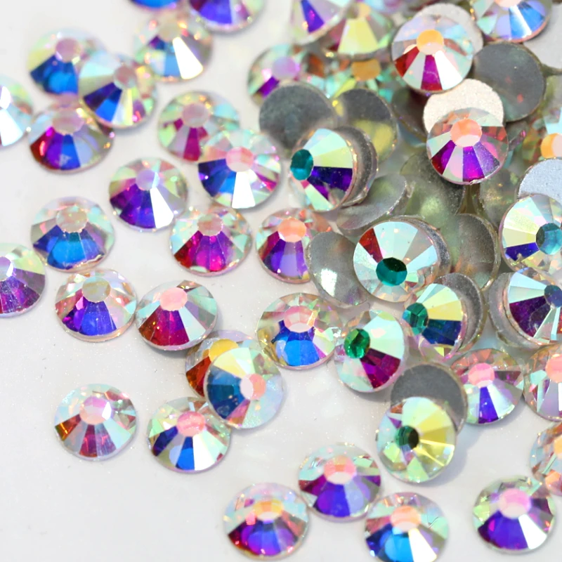 

Glitter Rhinestones Crystal AB SS3-SS40 Non Hot Fix Rhinestone Sewing & Fabric Non hotfix FlatBack Strass Nail Art Stone Y2801
