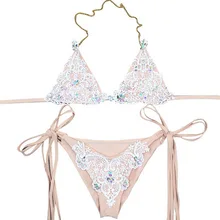 Vertvie, женский купальник, сексуальный, кружевной, купальник, женский, через шею, бандаж, бикини, для пляжа, купальники, бикини, пуш-ап,, женский бикини