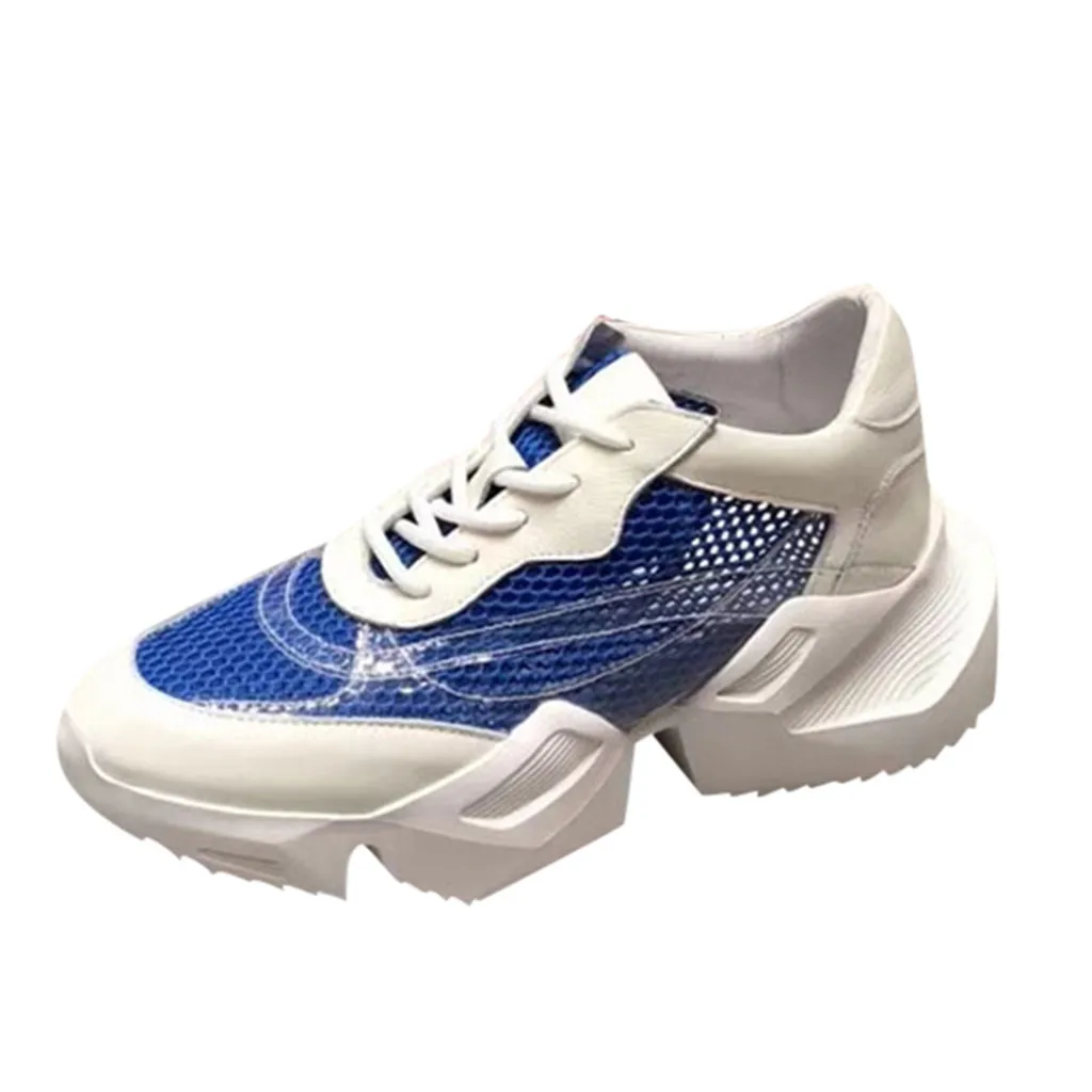

SAGACE Women Sneakers Summer Air Mesh Ultra Breathable Thick Bottom Athletic Running Lace up white Shoes Comfortable Insoles