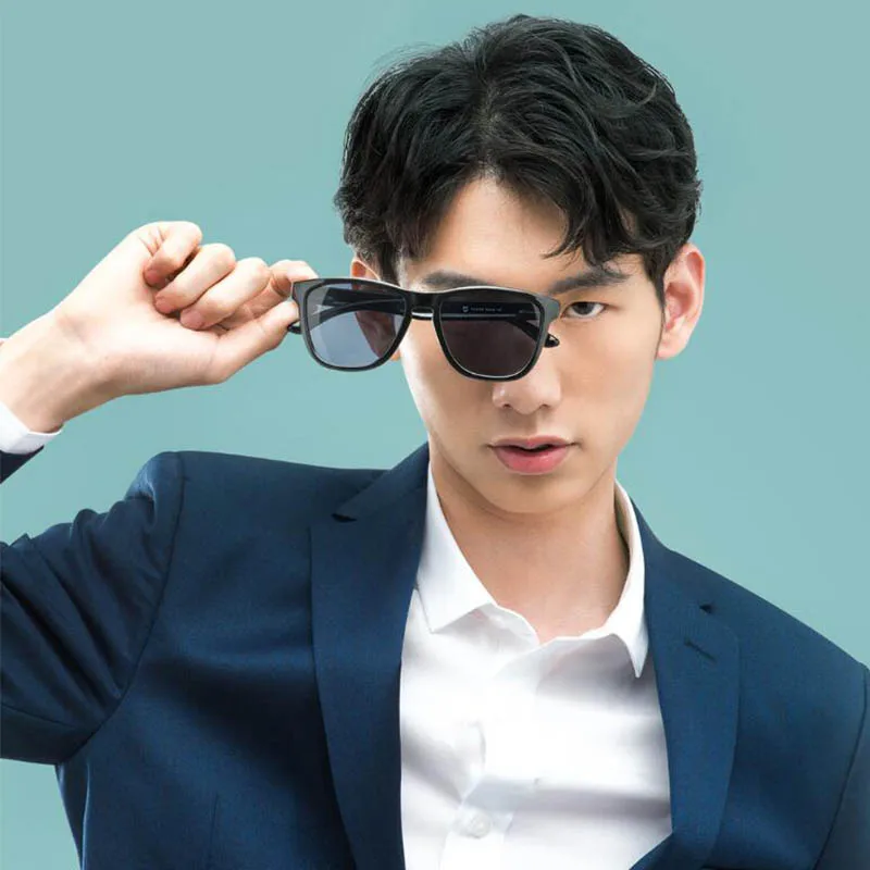 오리지널 MIJIA 클래식 스퀘어 선글라스 TAC 편광 렌즈 선글라스 일체형 코 패드 디자인 레트로 라이트 프레임 나사 없는 디자인