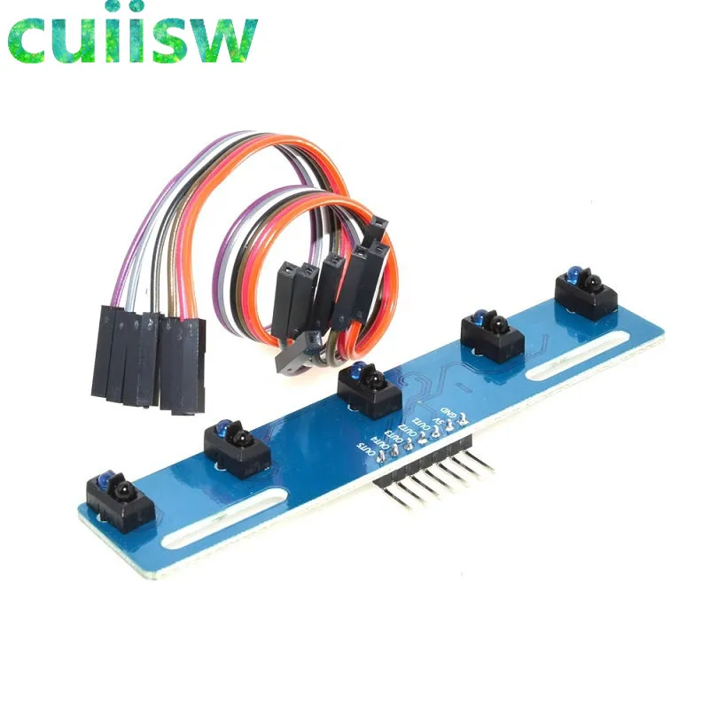 

10PCS 5 channel Infrared Reflective Sensor TCRT5000 KIT 5 way/road IR Photoelectric Switch Barrier Line Track Module For Arduino