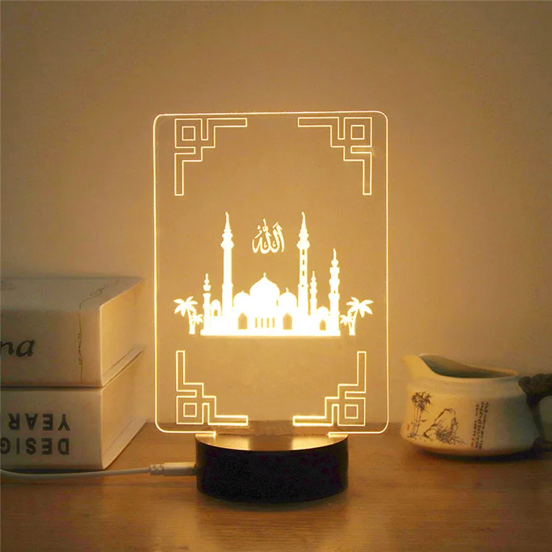 

Muslim Ramadan 3D Night Light Table Desk Lamp Light USB Bedroom Child color Available Holiday festival LED Lighting