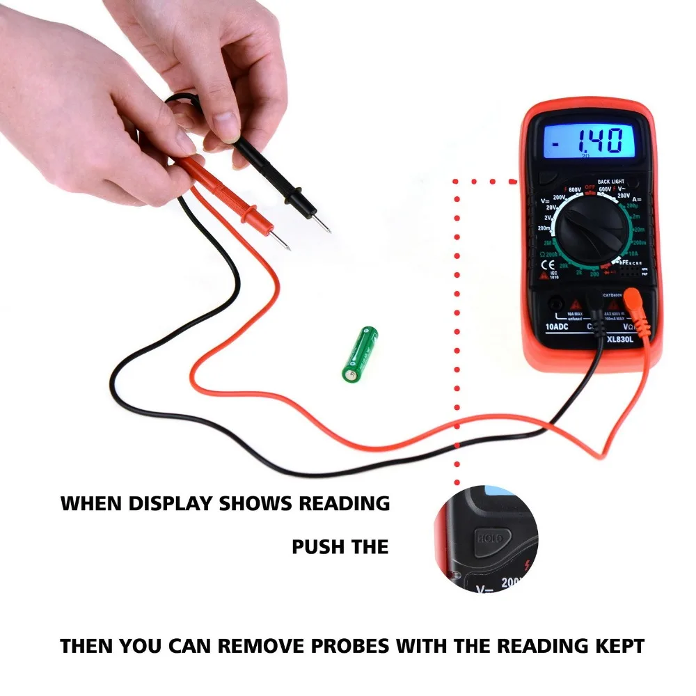 

New XL830L LCD Digital Multimeter Current Voltage Resistance Transistor hFE Multimetro multitester medidor dijital multimetre