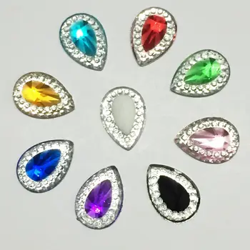 

HOT 80pcs water drop Resin Flatback Rhinestone Wedding decoration DIY craft D93