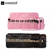 VANDER Pink Soft 32pcs Professional Cosmetics Eyebrow Shadow Lipstick Makeup Brush Kabuki Pinceaux Set Tools Kit + 1x Free Case