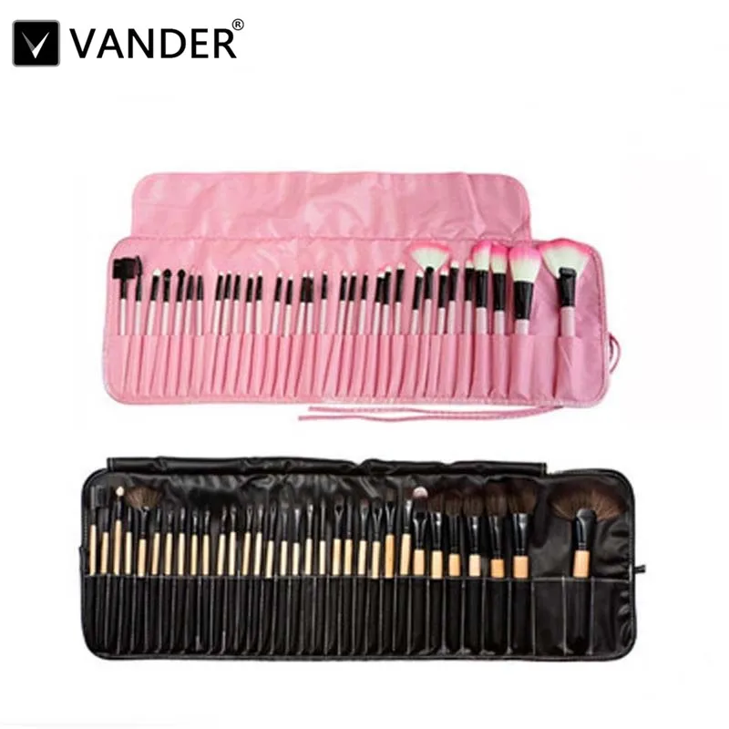 Macio para Sobrancelhas Capa com Estojo Kit de Ferramentas Profissional com 32 Pinceaux + 1x Vander Batom Rosa Cosméticas Peças Maquiagem Pincel Kabuki Livre