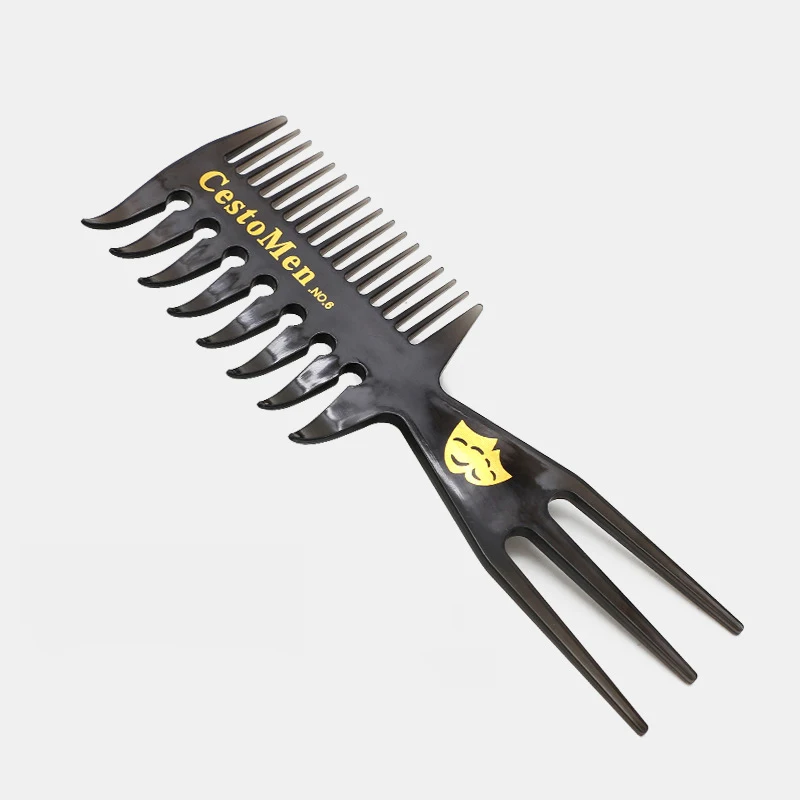 

Barber Professional Men Comb Oil Hairdressing Wide Wave Teeth Styling Comb Afro Tail Pick Hair Texture Comb