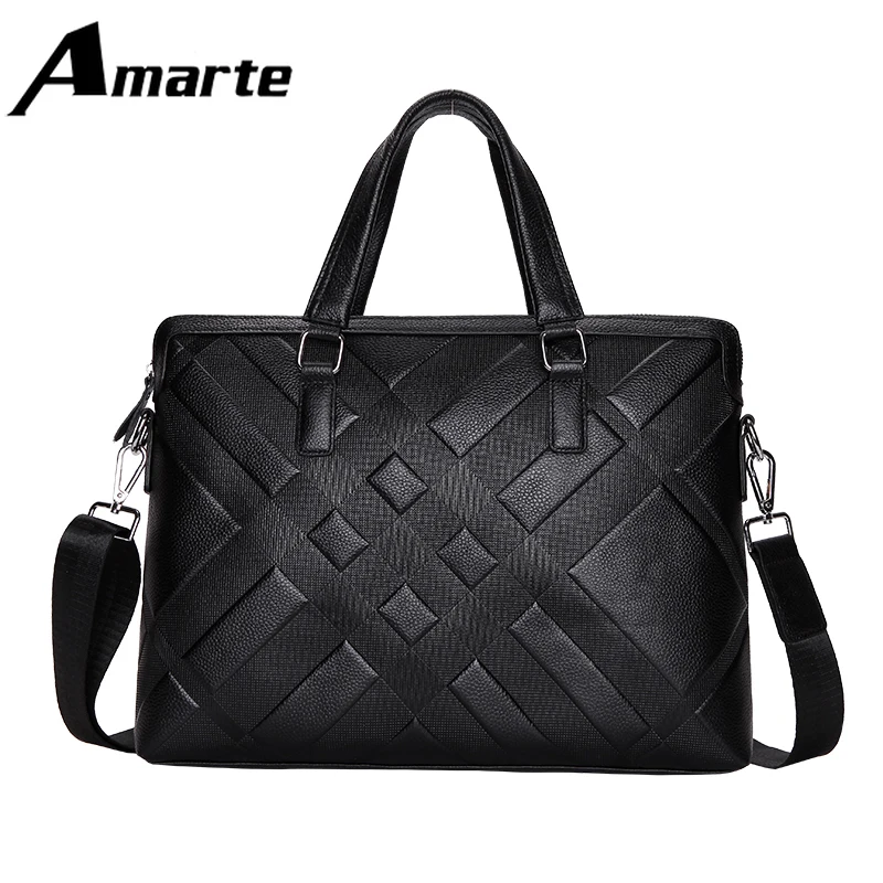 

2019 Brand Leather Men Handbag Luxury Fashion Black Brown Business Bag New Shelves Selling Men Shoulder Messenger Bags