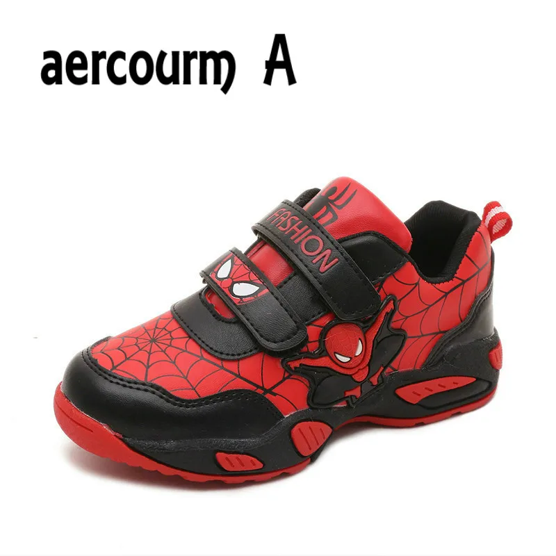 Aercourm 2016 Человек-Паук Дети Shoes Осенью Мальчиков Спортивные Shoes Открытый Дышащий Кроссовки Shoes Зимние Девушки Кроссовки 26-36
