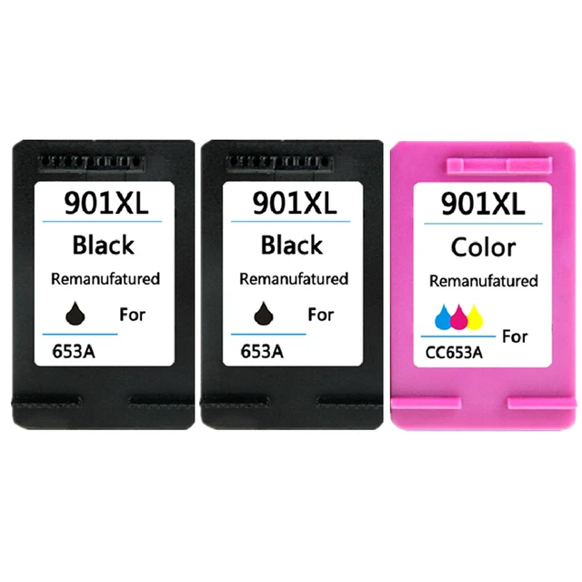 3pcs Ink cartridge replacement for HP 901 for Wireless