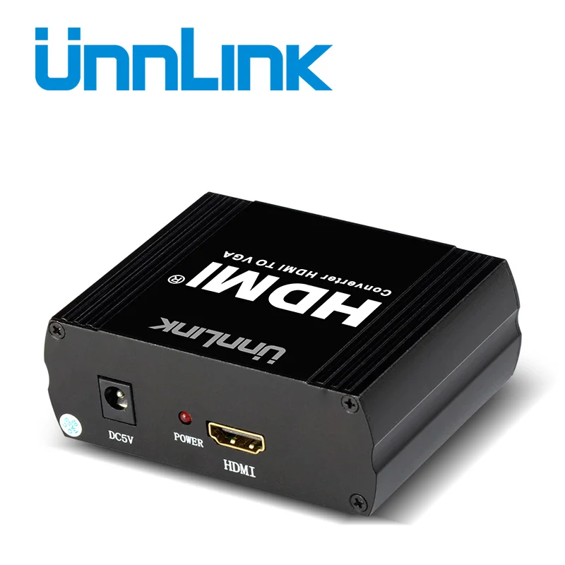 

Unnlink HDMI TO VGA Converter Support 1080P@60Hz 1 HDMI Signal In 1 VGA+2RCA Audio Out for HDMI Port TV Box Android Box