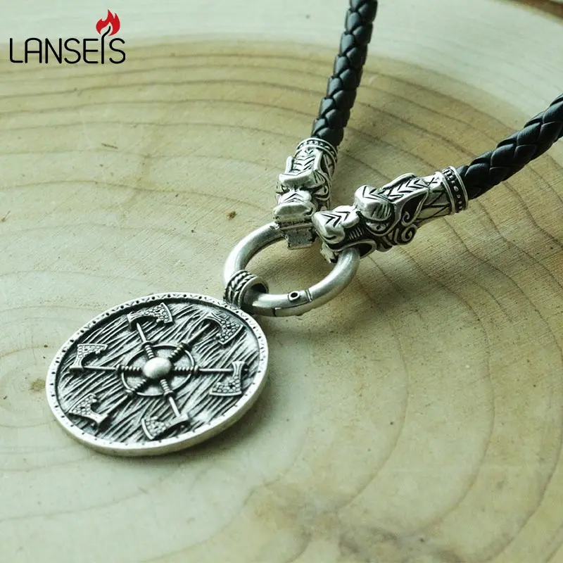 1pcs Thunder shield of Perun Slavic Axes gothic retro Pagan Pendant men